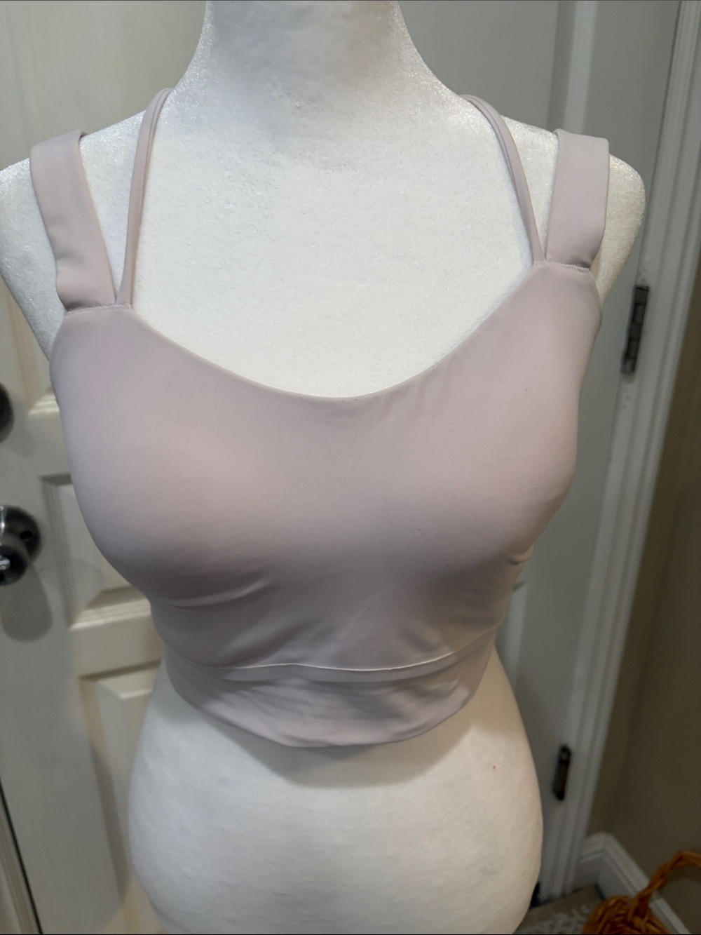 lululemon athletica Dusty Pink Strappy Longline Sports Bra